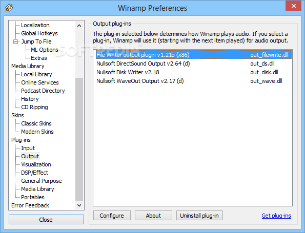 WinAmp Plug-In File Writer