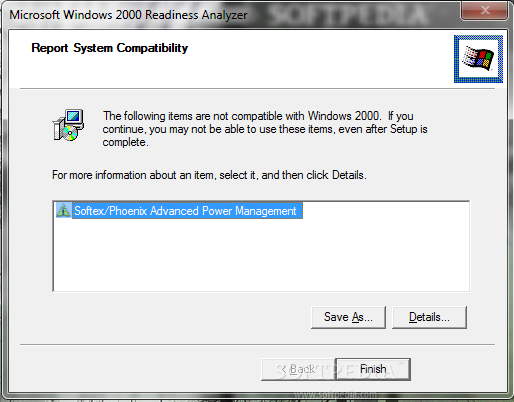 Windows 2000 Readiness Analyzer