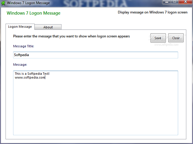 Windows 7 Logon Message
