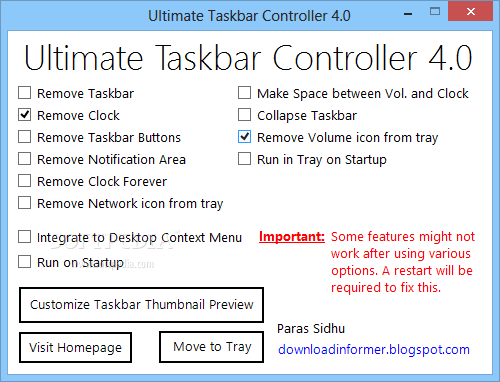 Ultimate Taskbar Controller