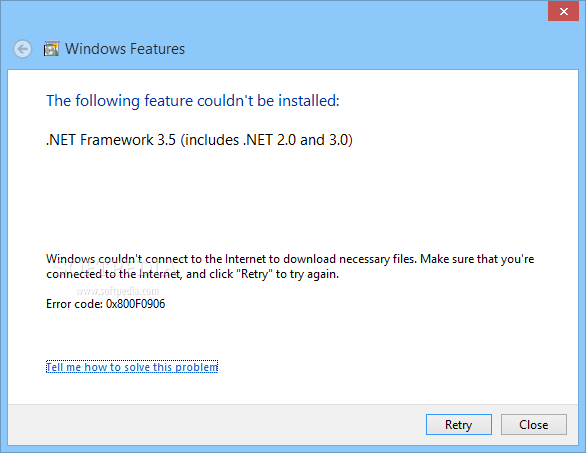 Windows 8 Features Download Fix