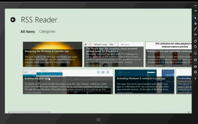 Windows 8 Metro RSS Reader