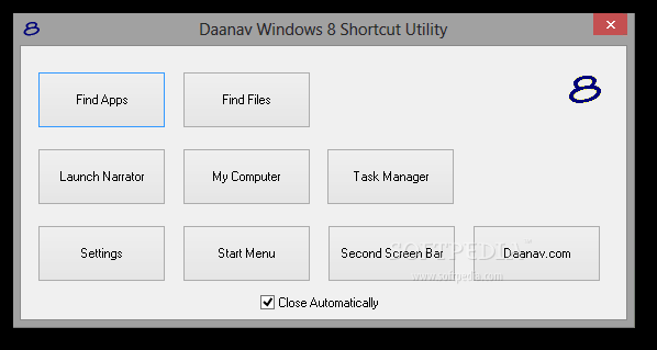 Windows 8 Shortcut Utility