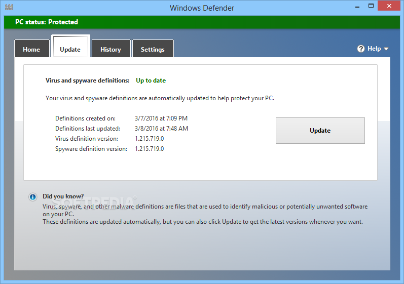 Windows Defender Definition Updates