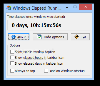 Windows Elapsed Running Time