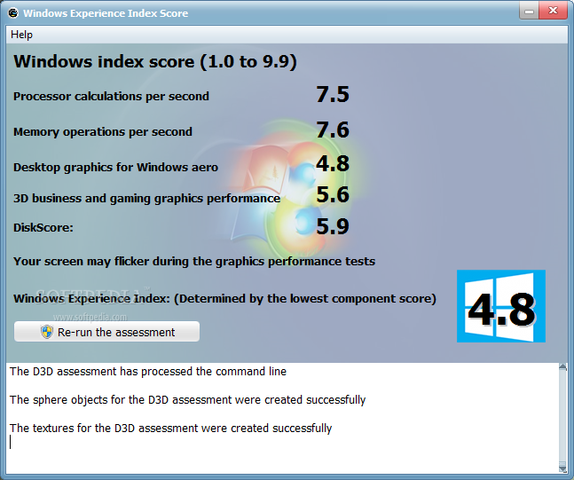 Windows Experience Index Score