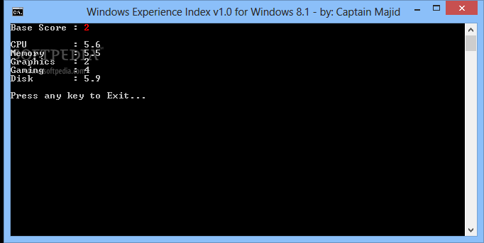 Windows Experience Index for Windows 8.1