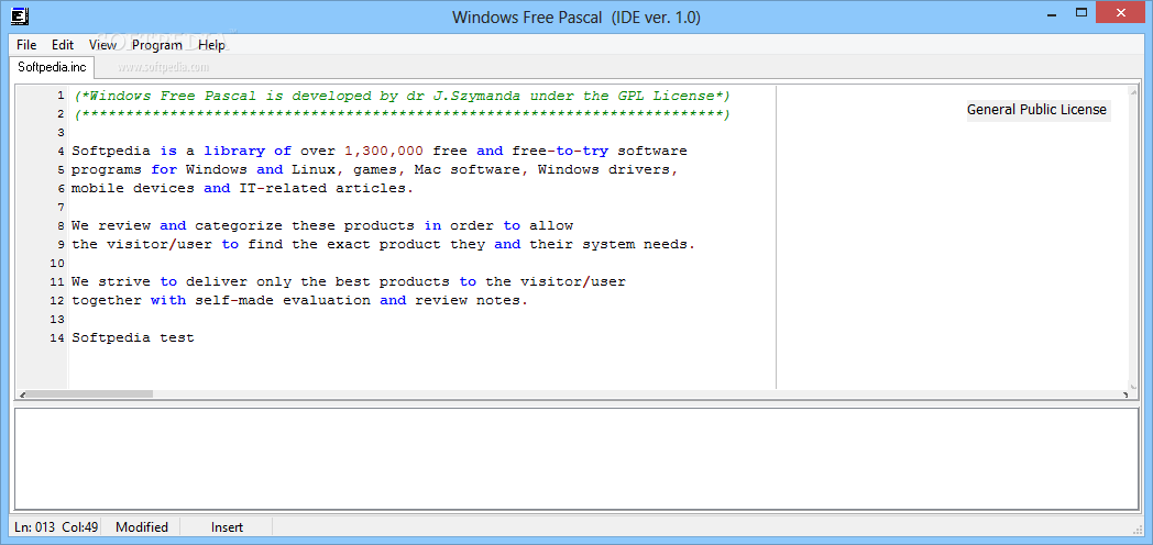 Windows Free Pascal IDE