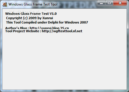 Windows Glass Frame Test Tool
