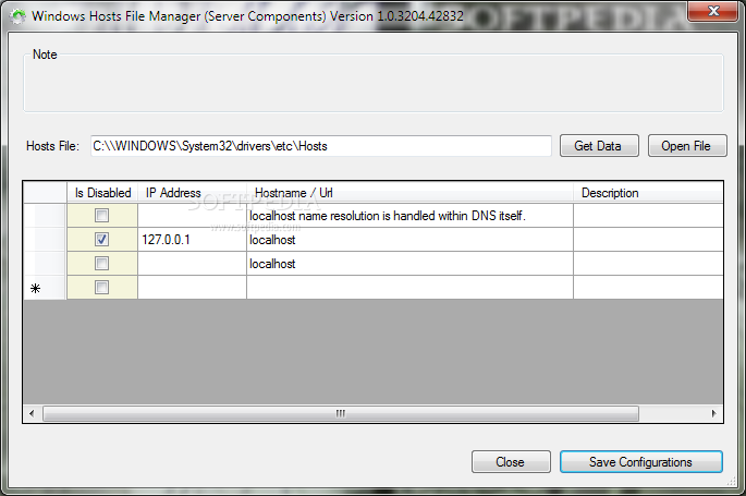 Windows Hosts File Manager