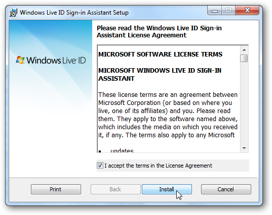 Windows Live ID Sign-in Assistant