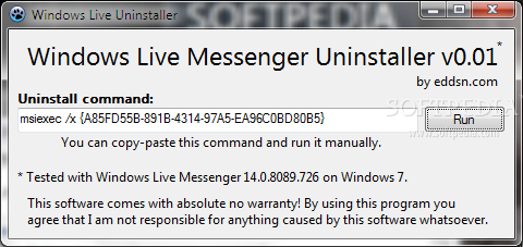 Windows Live Messenger Uninstaller