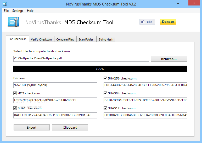 NoVirusThanks MD5 Checksum Tool Portable