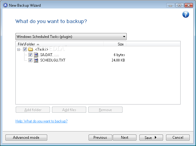 Windows Scheduled Tasks Backup4all Plugin