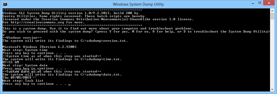 Windows System Dump Utility