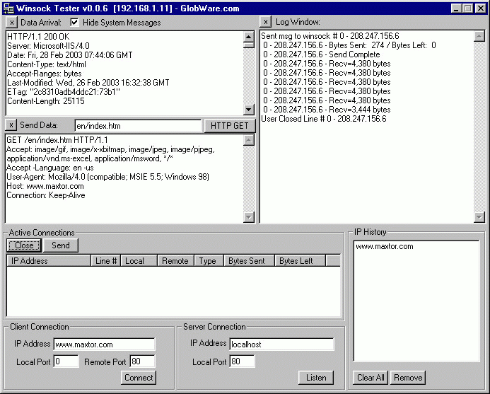 Winsock Tester