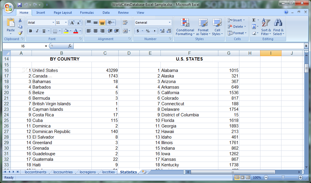 World Cities Database - Excel