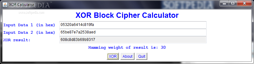 XOR Block Chiper Calculator