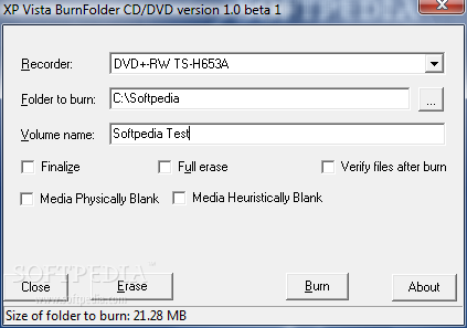 XP Vista Folder Burn