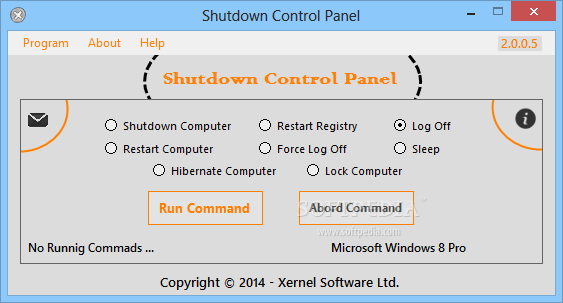Shutdown Control Panel