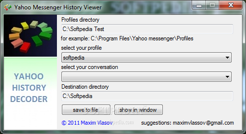 Yahoo Messenger history viewer