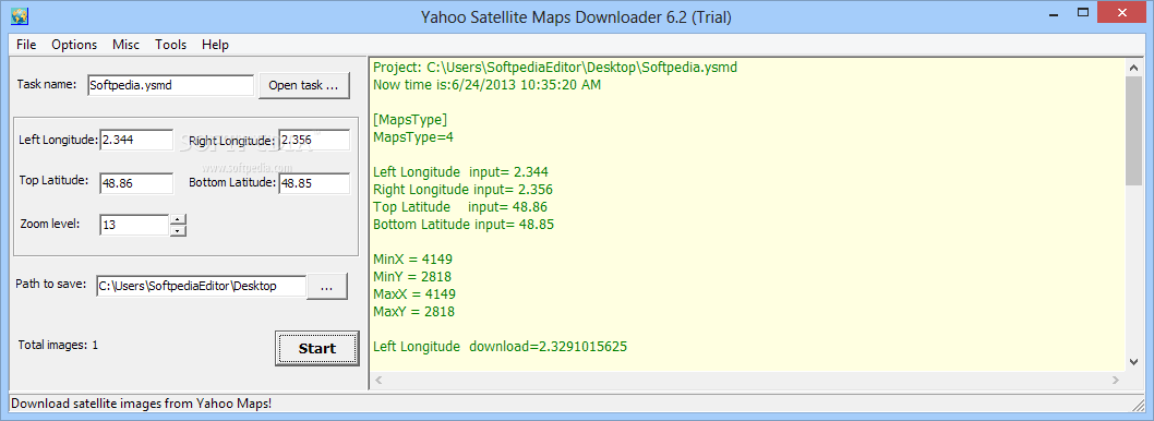 Yahoo Satellite Maps Downloader