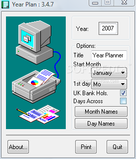 Year Plan Printer