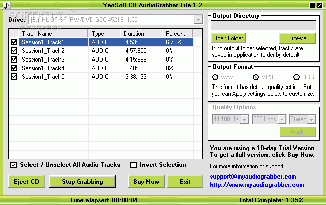 Yeosoft CD AudioGrabber Lite
