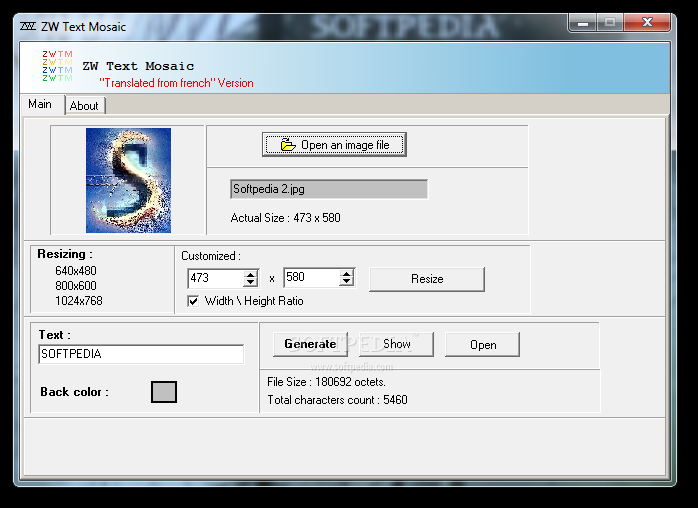 ZW Text Mosaic Portable