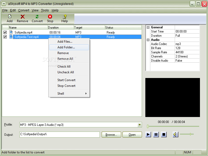 aSkysoft MP4 to MP3 Converter