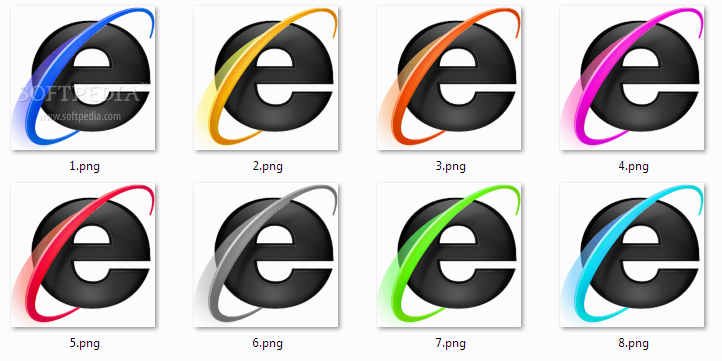 colorful IE icons