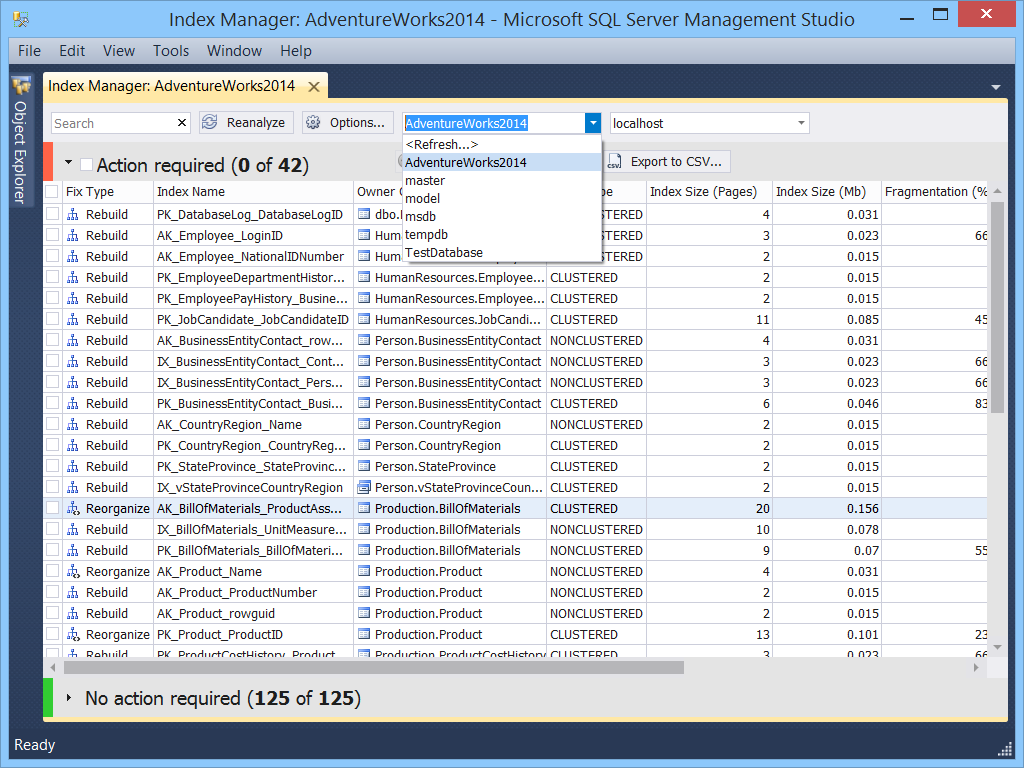 dbForge Index Manager for SQL Server