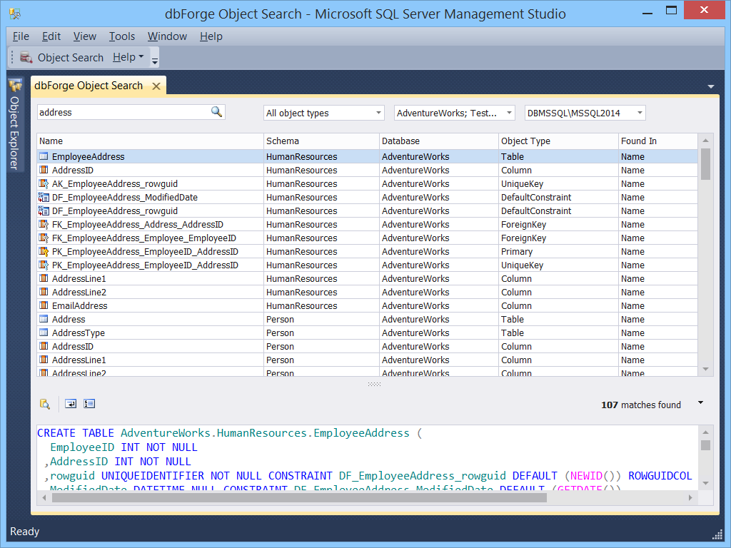 dbForge Search for SQL Server