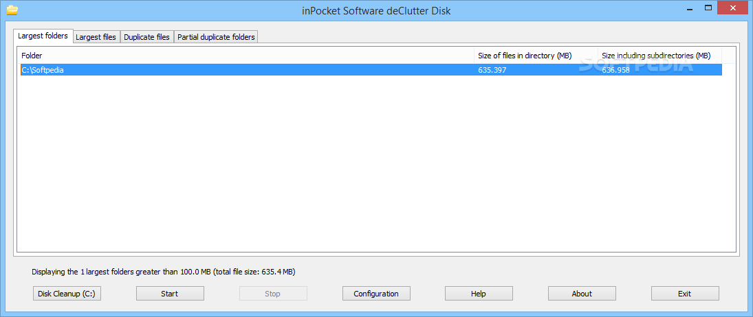 inPocket software deClutter Disk