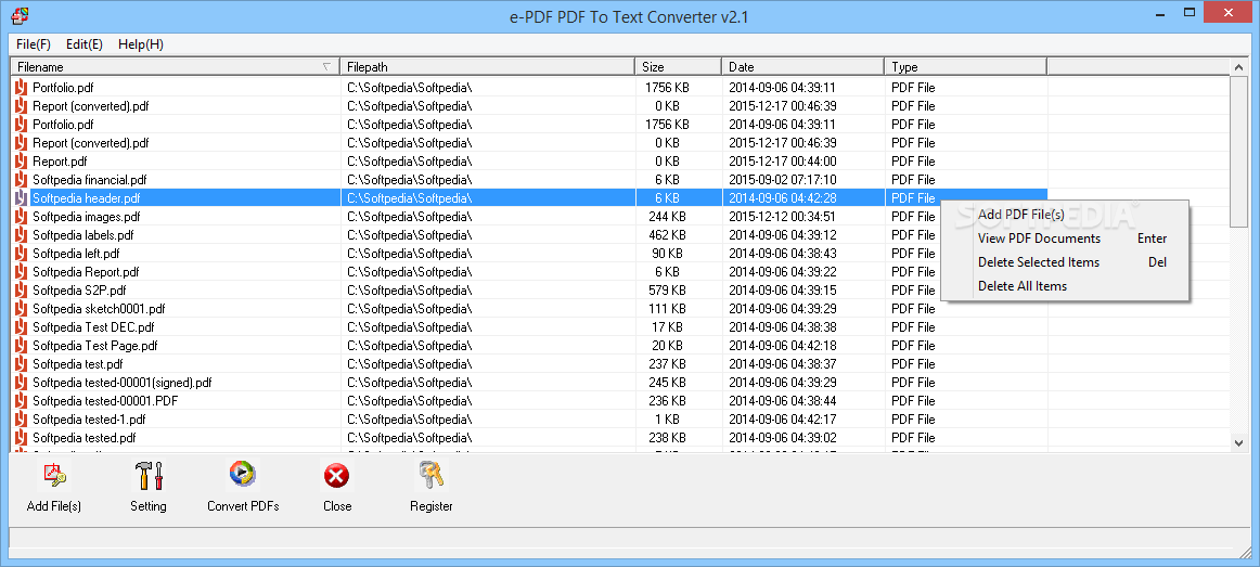 e-PDF PDF To Text Converter