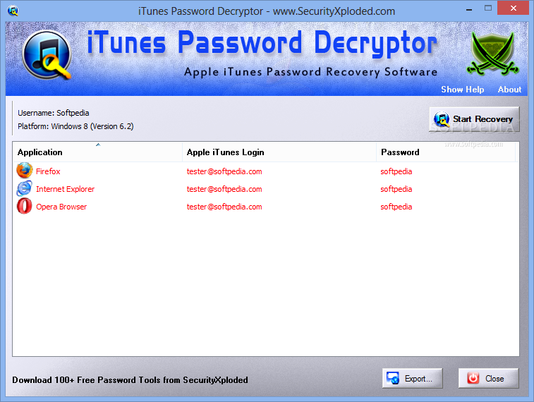 iTunes Password Decryptor Portable