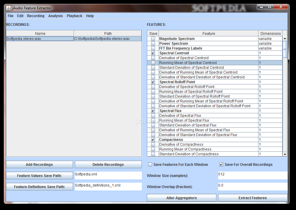 jAudio Feature Extractor