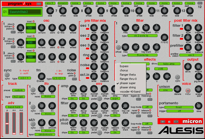 midiCTRL VST Controller/Editor for Alesis Micron/Ion