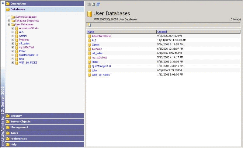 myLittleAdmin For SQL Server 2005