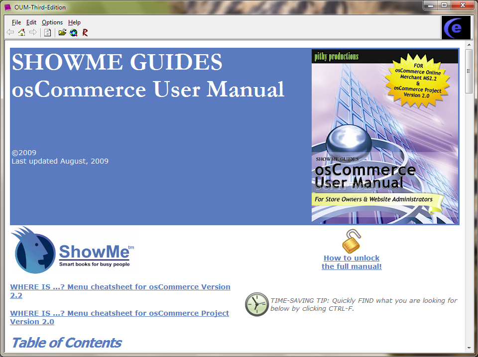 osCOMMERCE User Manual
