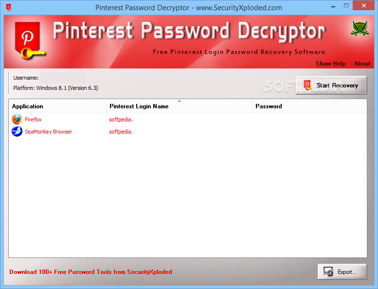 Pinterest Password Decryptor