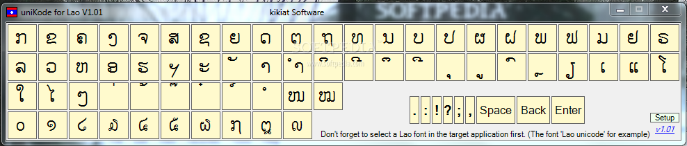 uniKode for Lao