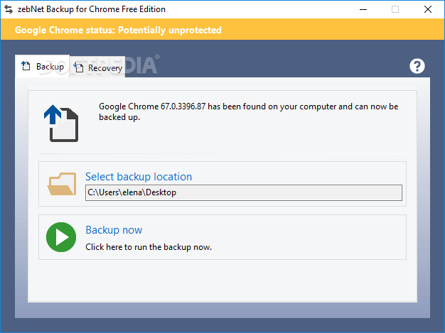 zebNet Backup for Chrome Free Edition