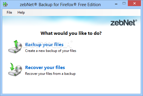 zebNet Backup for Firefox Free Edition